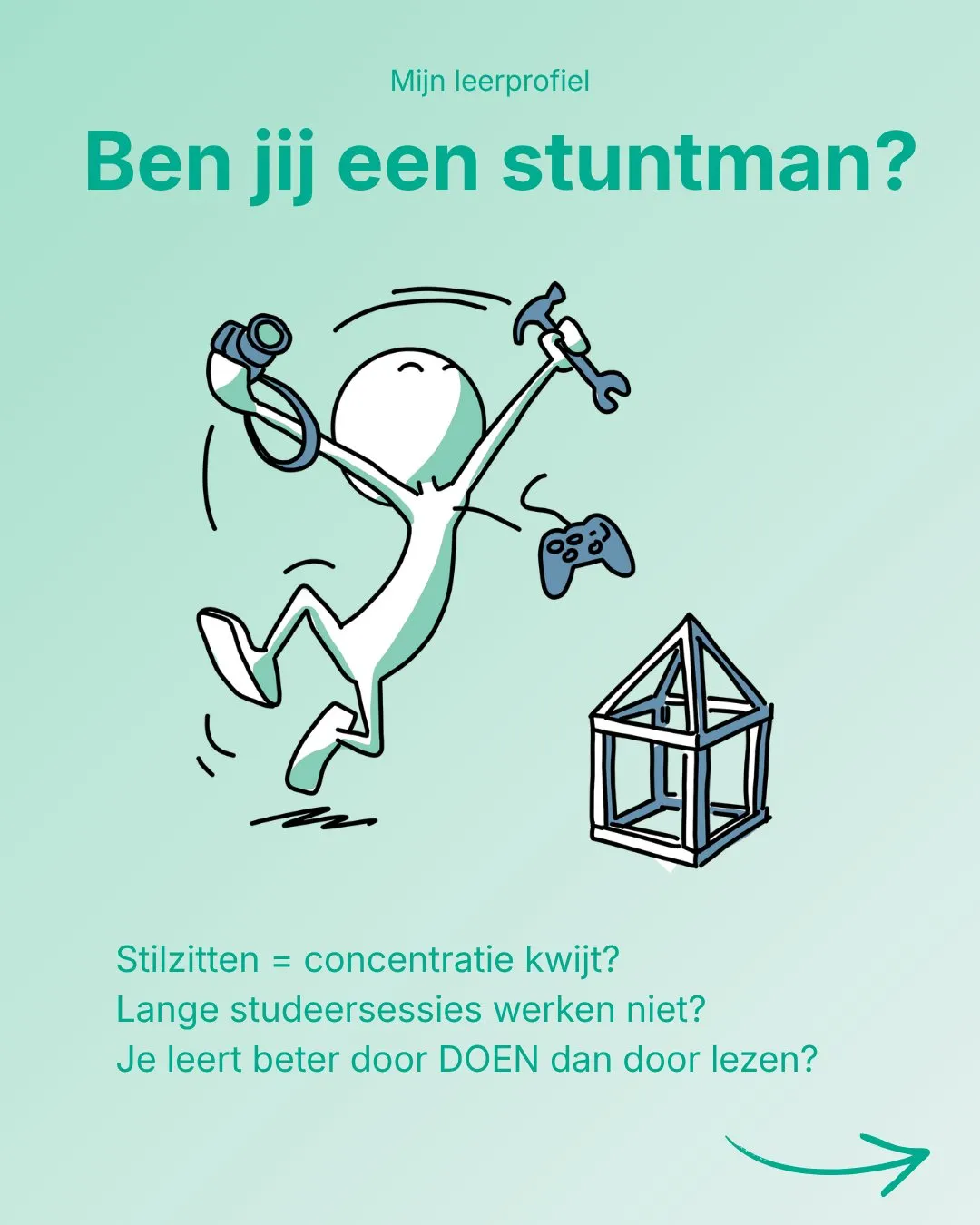 Niet iedereen leert het best door stil te zitten.